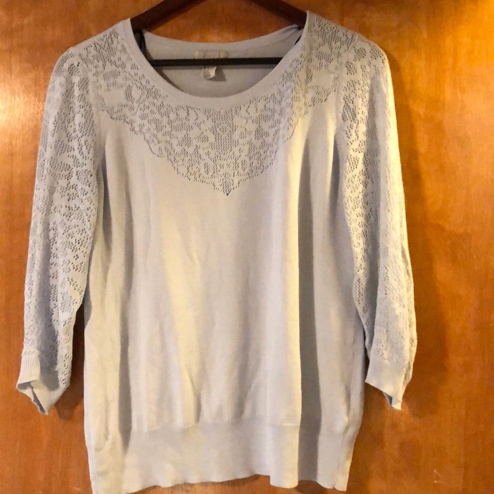 H&M pointelle detail fine knit sweater